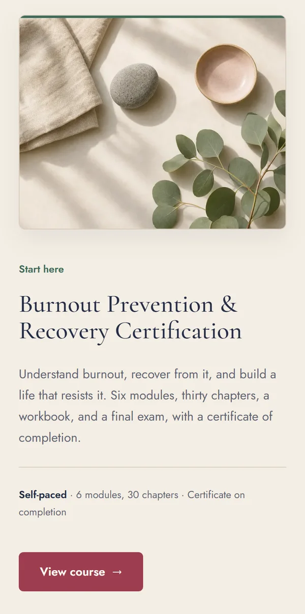 The course on a wellness site we built, on a phone